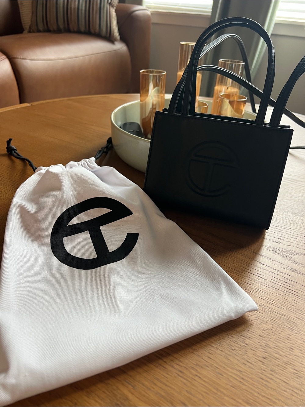 Telfar Black Mini Shopping Bag with Dust Bag